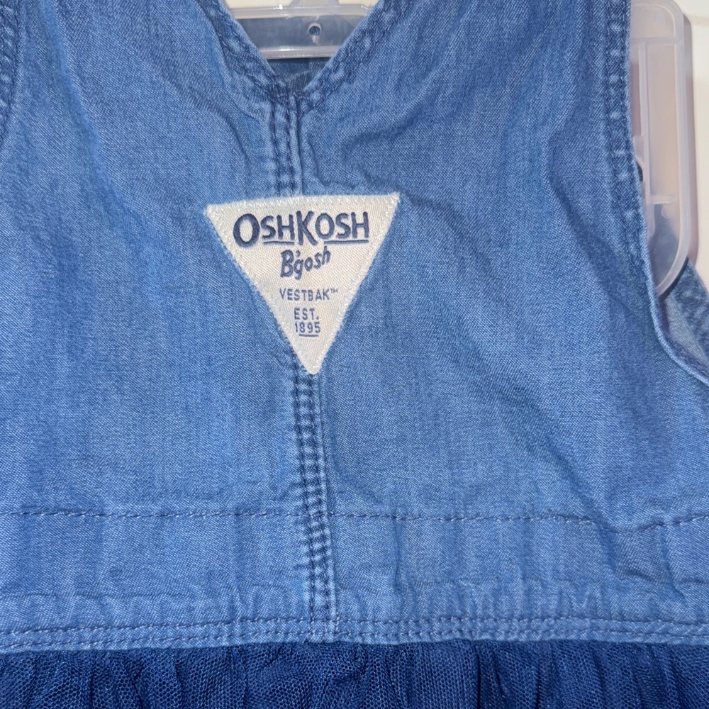 OshKosh B'gosh Baby Tulle and Denim Jumper Dress 18m - Picture 8 of 12